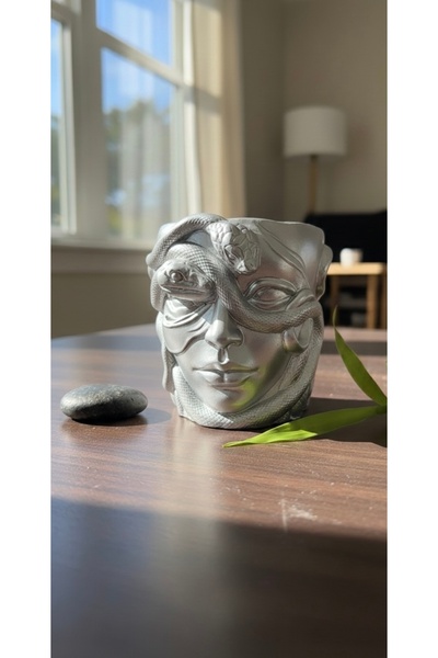 ZEROXO Medusa Saksı ve Kalemlik - Çok Amaçlı Dekoratif Sukulent Saksısı ve Ka...