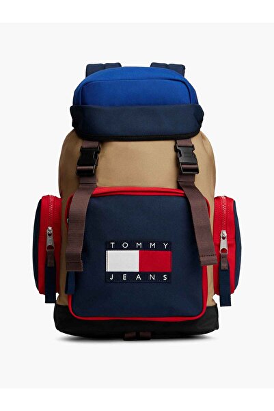 Tommy Hilfiger Erkek Marka Logolu Günlük Kullanıma Uygun Bej Sırt Çantası AM0AM14056 AEN