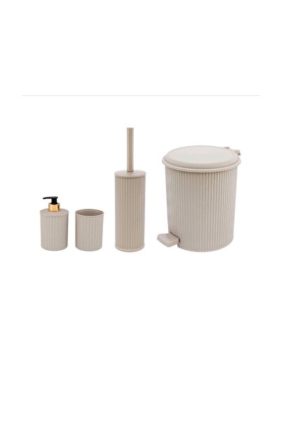 ALY DURU Plastic Nostalji Bathroom Set, 4 Pieces