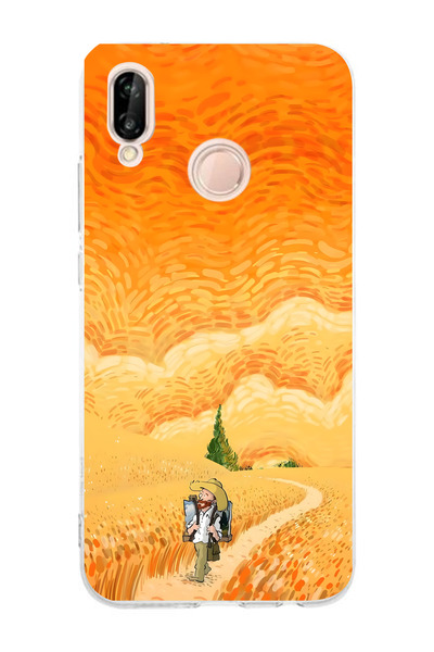Manitoba Huawei P20 Lite Uyumlu Baskılı Yumuşak Silikon Şeffaf Telefon Kılıfı