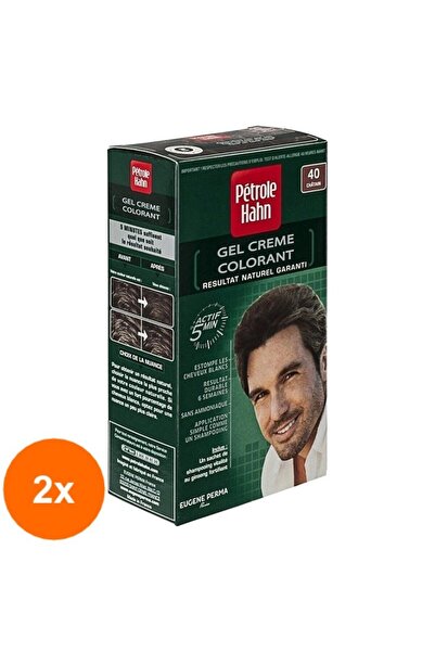 PETROLE HAHN Set 2 x Vopsea de Par pentru Barbati Nr. 40 Castaniu, 70 ml