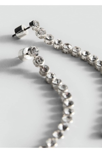 MANGO Woman Uzun kristal küpe