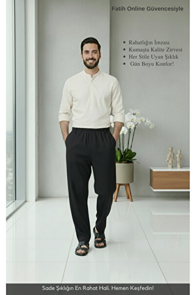 Fatih Online Hacı ve Umre İçin Günlükte Şık Kesim Rahat Kalıp Erkek Şalvar Pa...