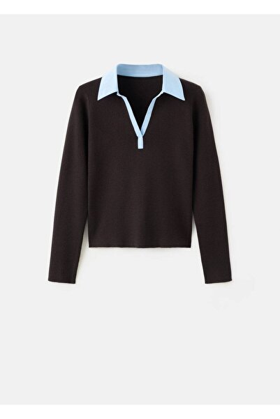 MANGO Woman Kombine gömlek yaka kazak