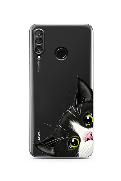 Manitoba Huawei P30 Lite Uyumlu Baskılı Yumuşak Silikon Şeffaf Telefon Kılıfı