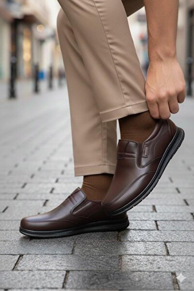 Mehmet Mete 42360 Pantofi pentru bărbați din piele naturală moale, cu suport ...