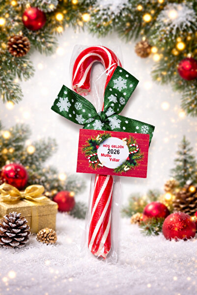 hediyedebiz Mutlu Yıllar Yılbaşı Baston Şeker 1 Adet