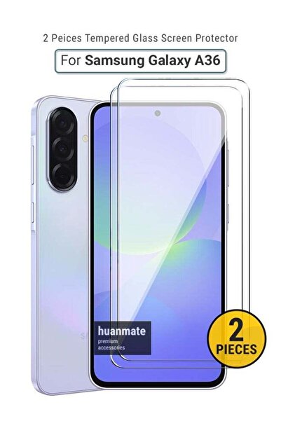 huanmate قطعتان من واقي شاشة زجاجي مقوى لهاتف سامسونج جالاكسي A36