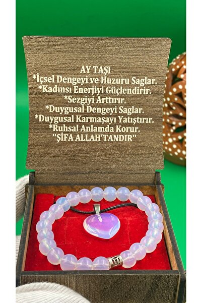 charmove ile kendinizi şımartın Moonstone Necklace Bracelet Natural Stone Set