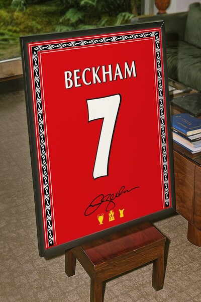 Base Concept D.Beckham 7 MANU İmzalı Forma Poster Tablo (Çerçeveli)
