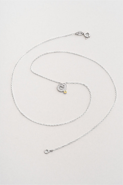 So CHIC... O Harfi 18 Ayar Beyaz Altın Kaplama 45 Cm Gümüş Nazar Kolye