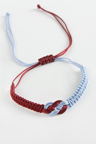 ZERO LAND Mtxdpn Burgundy Blue Macrame (161851) Braided Bracelet-Burgundy