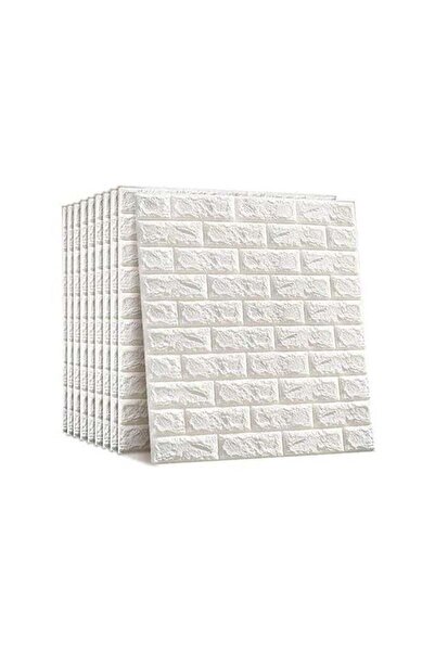 BLOOMING TIME 10 قطع من ورق الحائط ثلاثي الأبعاد ذاتي اللصق، ملصقات جدارية مقاومة للماء بنمط الطوب الأبيض للغرف، يمكنك تركيبها بنفسك