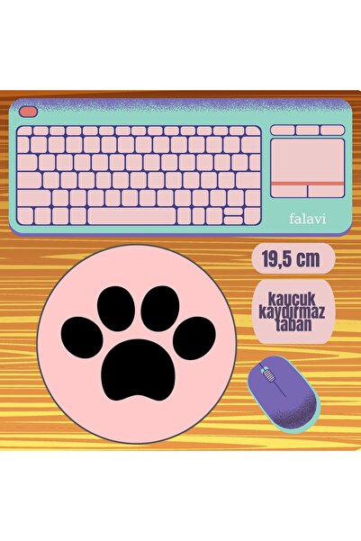 FALAVİ  Pembe Pati Yuvarlak Mousepad