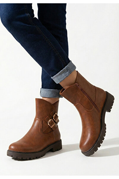 B T Shoes Γυναικεία μποτάκια Ceola ταμπά