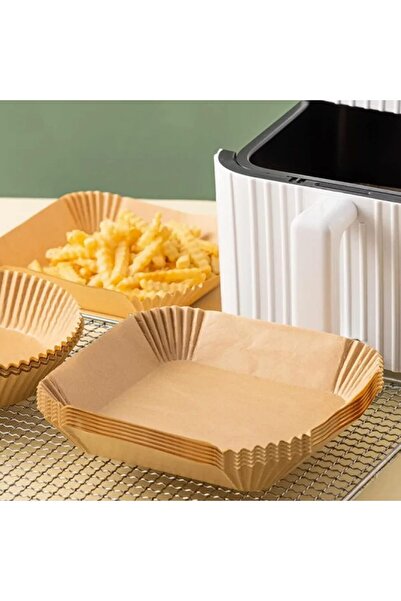 Raakmadezanmir 100 قطعة من ورق الخبز للمقلاة الهوائية، نموذج مربع من ورق الخب...