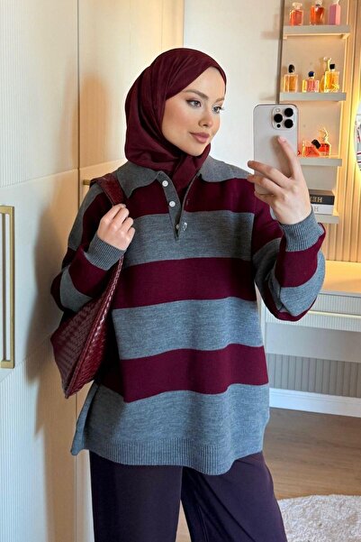 Şulemoda Giyim سترة أراليك باللون العنابي