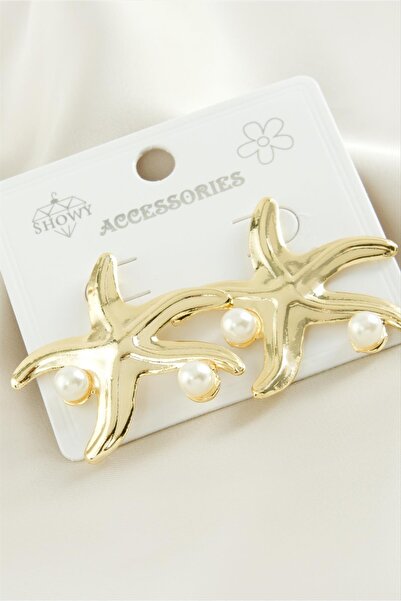 ZERO LAND 1615016749 دينيز يلدز ميتال لؤلؤ (211650) أقراط - لون فضي