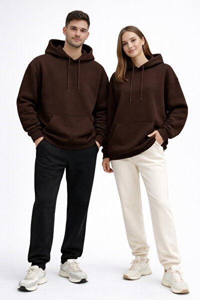 myDea سويت شيرت بغطاء للرأس وجيوب خفيف الوزن قصة فضفاضة 3 سويت شيرت بخيوط