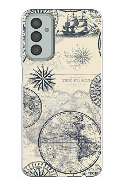 TechTree حافظة سيليكون متوافقة مع هاتف سامسونج جالاكسي M13-M23 تحمل خريطة الع...