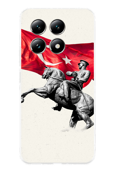 TechTree جراب سيليكون متوافق مع هاتف Xiaomi Mi 14T PRO بتفاصيل تذكارية لأتاتو...