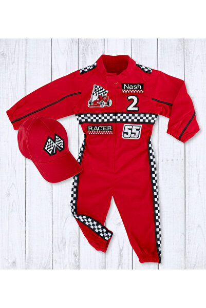Mum Design Gifts KIRMIZI YARIŞÇI F1 FORMULA KOSTÜMÜ-TULUMU