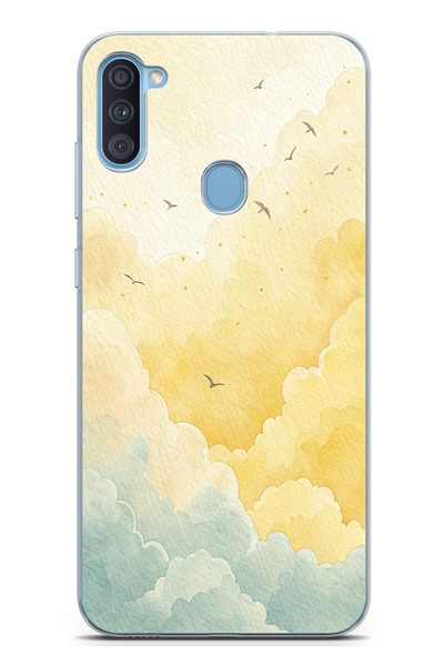 TechTree حافظة سيليكون متوافقة مع هاتف سامسونج جالاكسي A11-M11 باللونين الأصف...