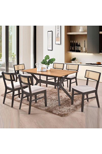 Tasamem Dafia طاولة طعام مستطيل 6 كراسي