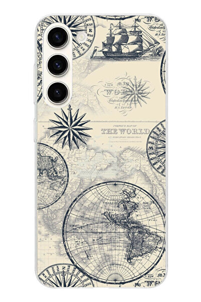 TechTree حافظة سيليكون متوافقة مع هاتف Samsung Galaxy S25 PLUS وخرائط العالم ...