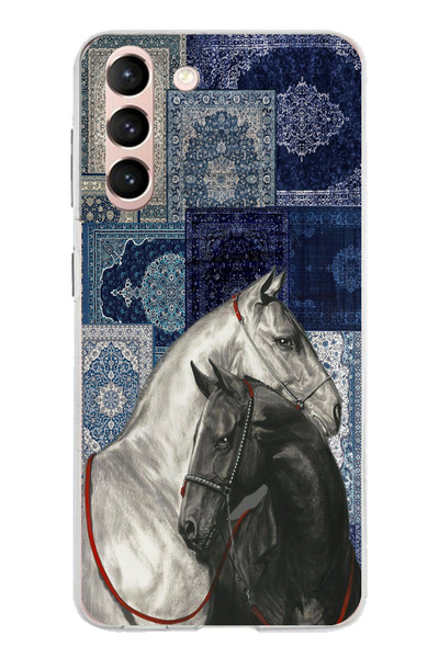 TechTree حافظة سيليكون متوافقة مع هاتف سامسونج جالاكسي S21 باللون الأزرق بنمط...