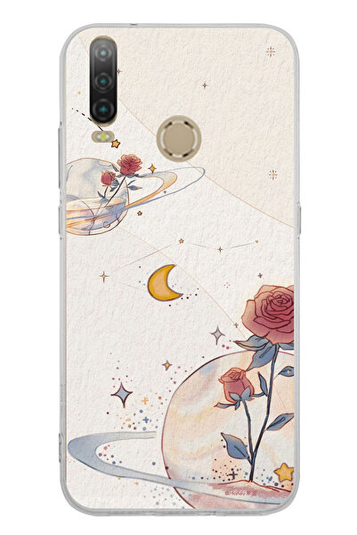 TechTree حافظة سيليكون متوافقة مع جهاز General Mobile GM 10 Planet and Star and Rose مطبوع