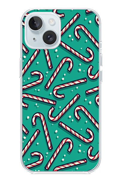 TechTree حافظة سيليكون مطبوع متوافقة مع هاتف iPhone 15 مزودة بعصا حلوى روح ال...