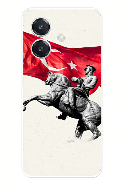 TechTree حافظة سيليكون متوافقة مع هاتف OPPO A3 بتفاصيل تذكارية لأتاتورك مطبوع