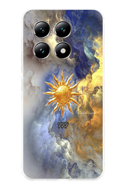 TechTree حافظة سيليكون متوافقة مع هاتف Xiaomi Mi 14T 777 بتصميم الشمس والسحاب...