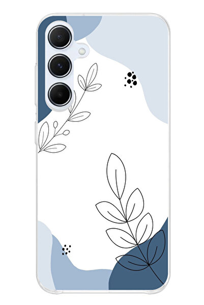 TechTree حافظة سيليكون متوافقة مع هاتف سامسونج جالاكسي A55 باللون الأزرق وخطو...