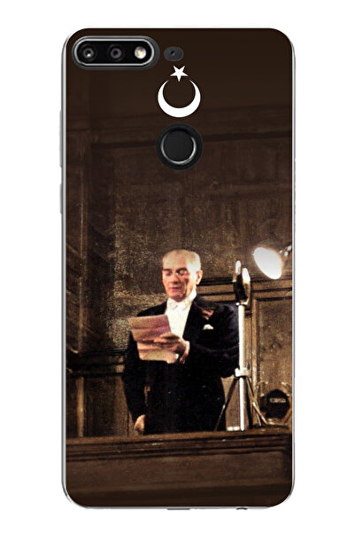 TechTree حافظة سيليكون لهاتف هواوي Y7 2018 - متوافقة مع Honor 7C، خطاب أتاتور...