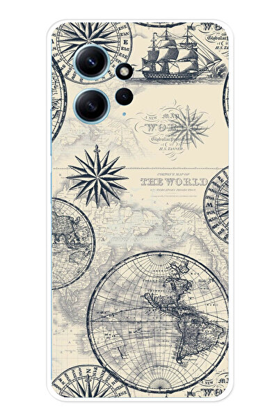 TechTree حافظة سيليكون متوافقة مع هاتف Redmi Note 12 4G تحمل خريطة العالم الق...