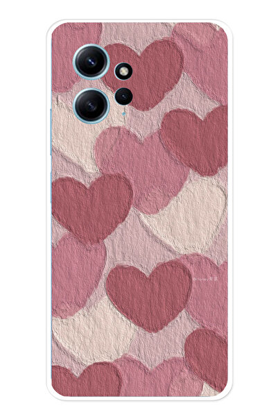 TechTree حافظة سيليكون مطبوع متوافقة مع هاتف Redmi Note 12 4G بلون وردي باستي...