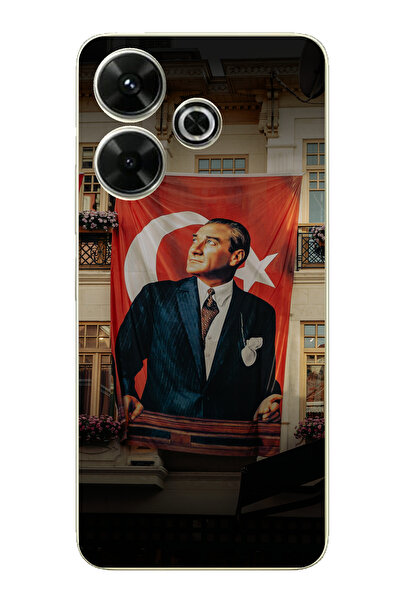 TechTree حافظة سيليكون متوافقة مع هاتف Redmi 13 بتفاصيل العلم العملاق أتاتورك...