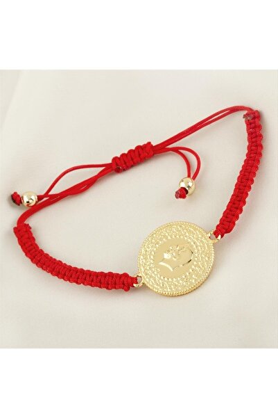 ZERO LAND 1612106749 Half Gold (220621) Braided Bracelet-Red