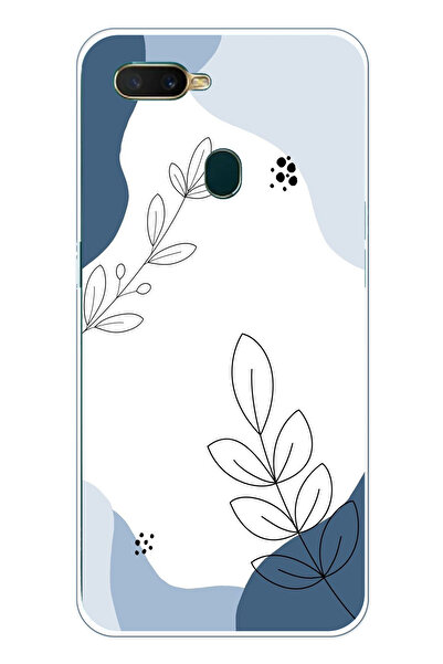 TechTree حافظة سيليكون متوافقة مع هاتف اوبو A5S-AX7-A12 ذات أشكال هادئة زرقاء...