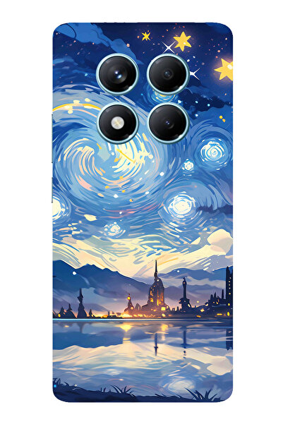 TechTree حافظة سيليكون متوافقة مع هاتف Redmi Note 14 PRO 4G بتصميم السماء الم...