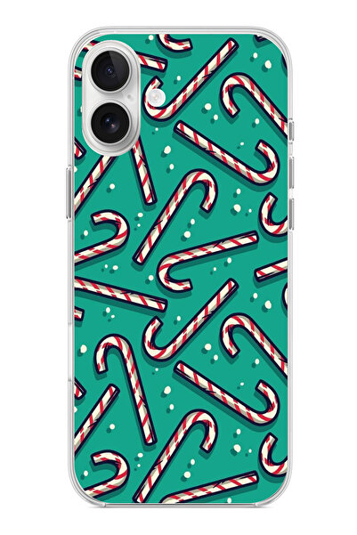 TechTree حافظة سيليكون مطبوع متوافقة مع هاتف iPhone 16 PLUS مع حلوى عيد الميل...