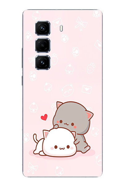 TechTree حافظة سيليكون متوافقة مع Infinix Hot 50 PRO PLUS+ على شكل قطط لطيفة ...