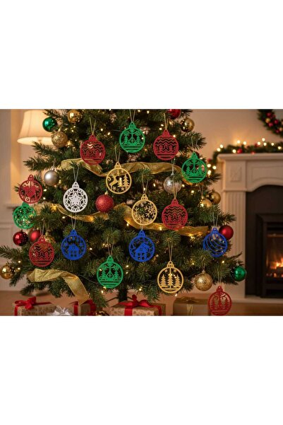 wearnow 12 قطعة من زينة شجرة الصنوبر لعيد الميلاد