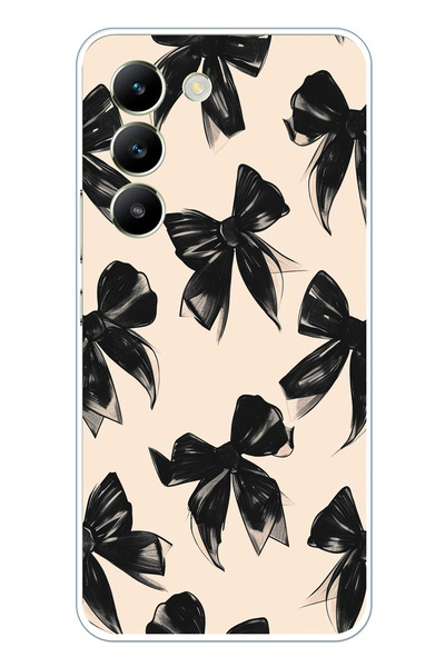 TechTree حافظة سيليكون متوافقة مع هاتف Vivo V30 Lite باللون الأسود مطبوع