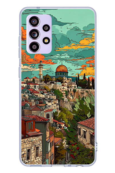 TechTree حافظة سيليكون متوافقة مع هاتف سامسونج جالاكسي A32 من فلسطين الحرة وقبة الصحراء مطبوع