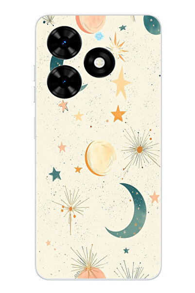 TechTree حافظة سيليكون متوافقة مع هاتف Tecno Spark Go 2024 ذات خلفية كريمية و...