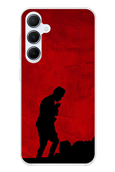 TechTree حافظة سيليكون أتاتورك مطبوع متوافقة مع هاتف سامسونج جالاكسي A55 مع ت...