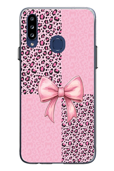 TechTree حافظة سيليكون متوافقة مع هاتف سامسونج جالاكسي A20S بنمط الفهد الوردي...